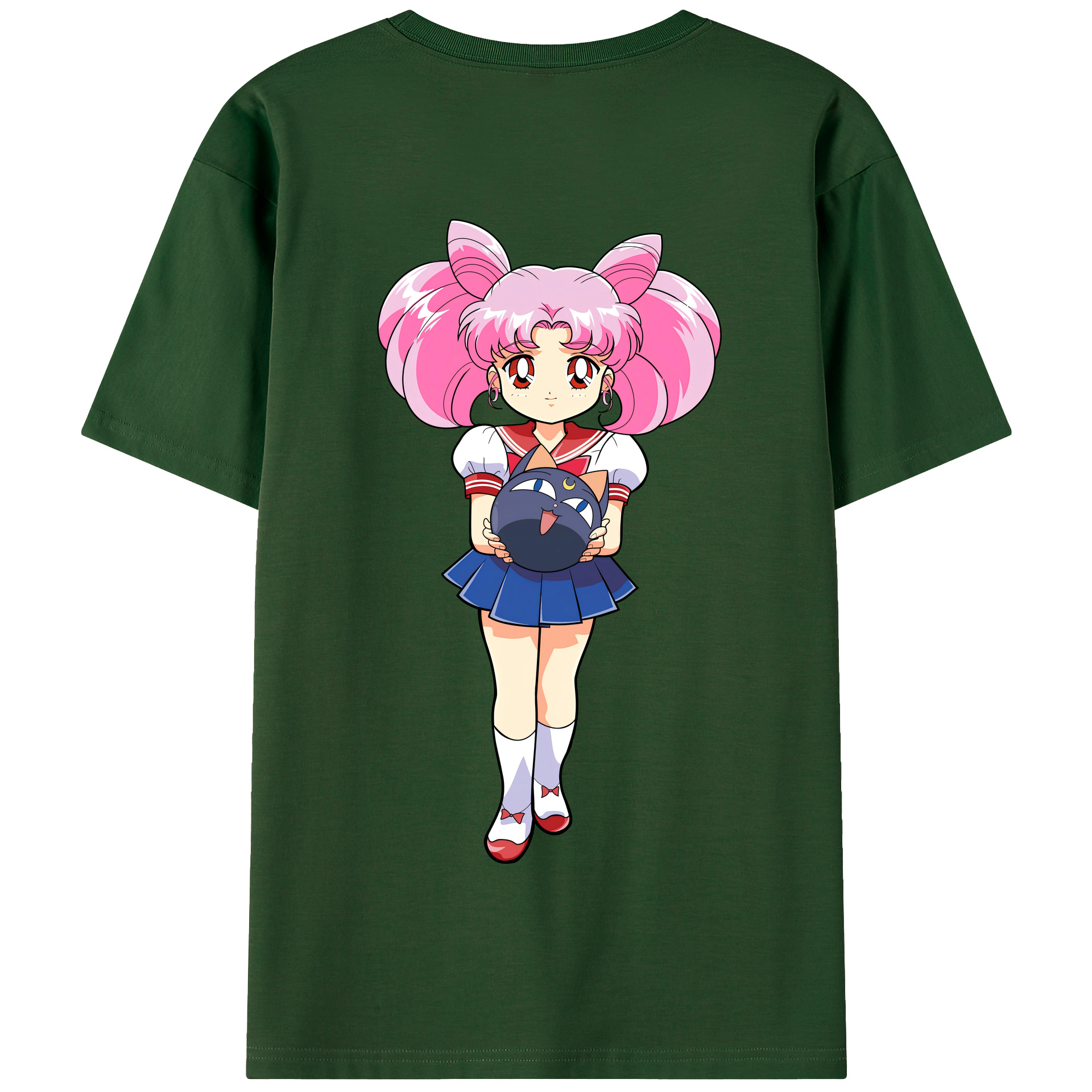 （画像用） 美少女戦士セーラームーン ちびうさ Sailor Moon Chibiusa Tsukino Usagi Small Lady Serenity 綿100％半袖Tシャツ（背面プリント）